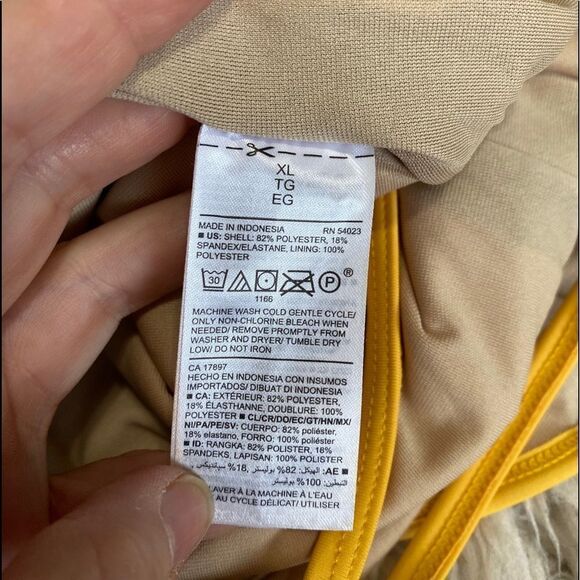 🌴 Old Navy Yellow/Navy Dot Swimsuit Girls XL - Picture 8 of 13